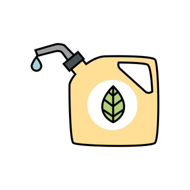 fuel jar with leaf ecology icon