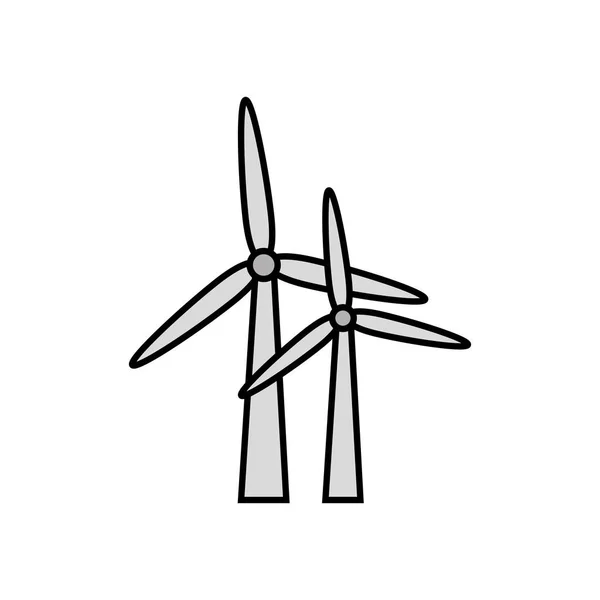 Windmolen turbine generator geïsoleerde pictogram — Stockvector