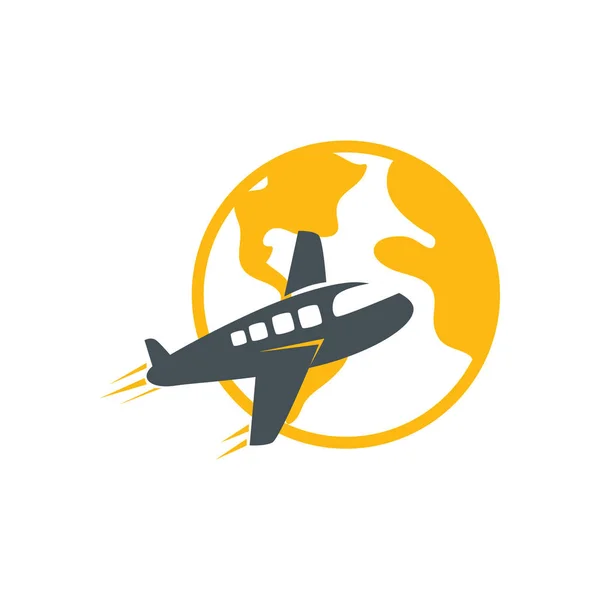 Planeet met vliegtuig levering service — Stockvector