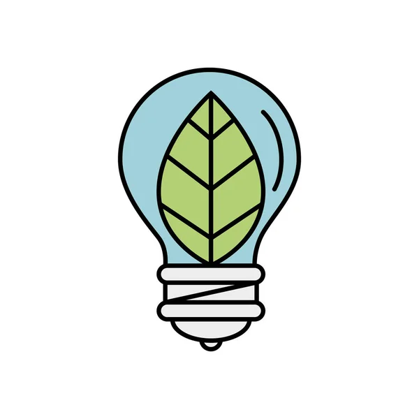 Saving bulb with leaf ecology icon — Stock Vector