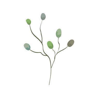 Yapraklı dallar doğa ekolojisi ikonu izole etti