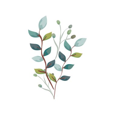 Yapraklı dallar doğa ekolojisi ikonu izole etti