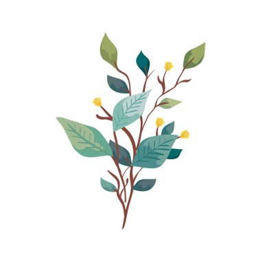 Yapraklı dallar doğa ekolojisi ikonu izole etti