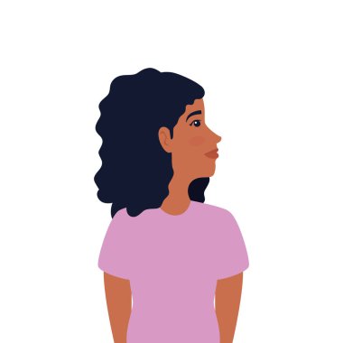 Güzel kadın afro karakter simgesi