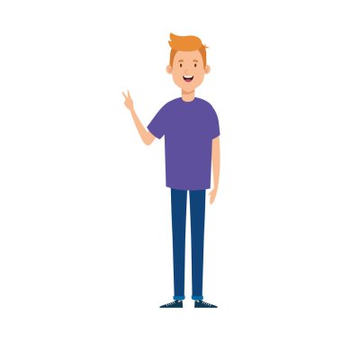 Genç adam avatar karakter simgesi