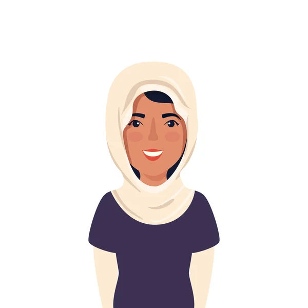 Beautiful woman muslim avatar character icon — 스톡 벡터