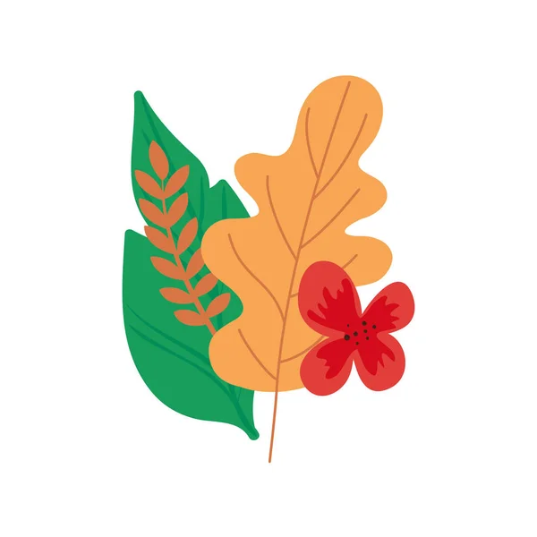 Yapraklı çiçek doğal izole edilmiş ikon — Stok Vektör