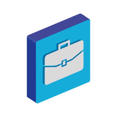 Evrak çantalı düğme iş kolu izole simge