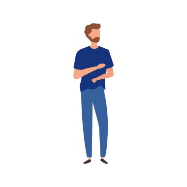 Sakallı genç adam Avatar karakter simgesi