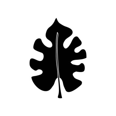 Yaprak silueti. Tropik izole edilmiş ikon.