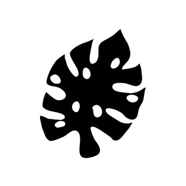 Yaprak silueti. Tropik izole edilmiş ikon.