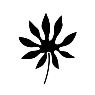 Yaprak silueti. Tropik izole edilmiş ikon.