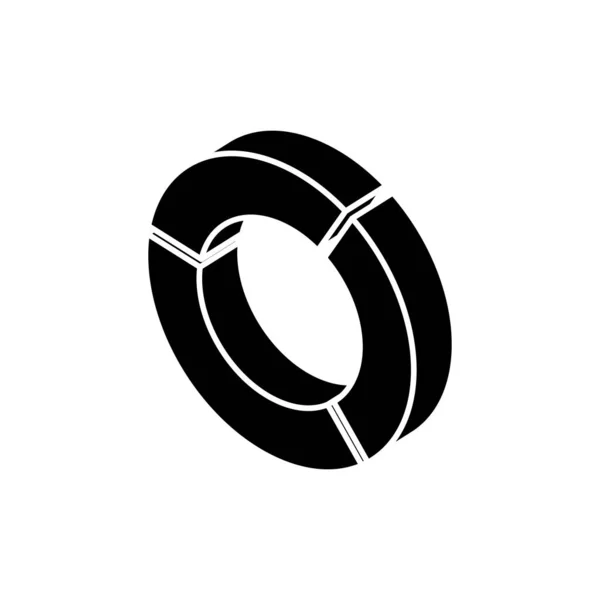 Silueta de la presentación circular infográfica icono aislado — Vector de stock