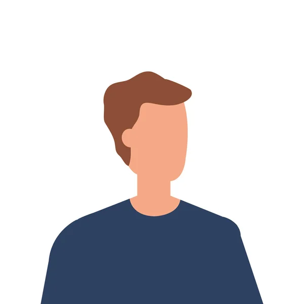 Ung man avatar karaktär ikon — Stock vektor