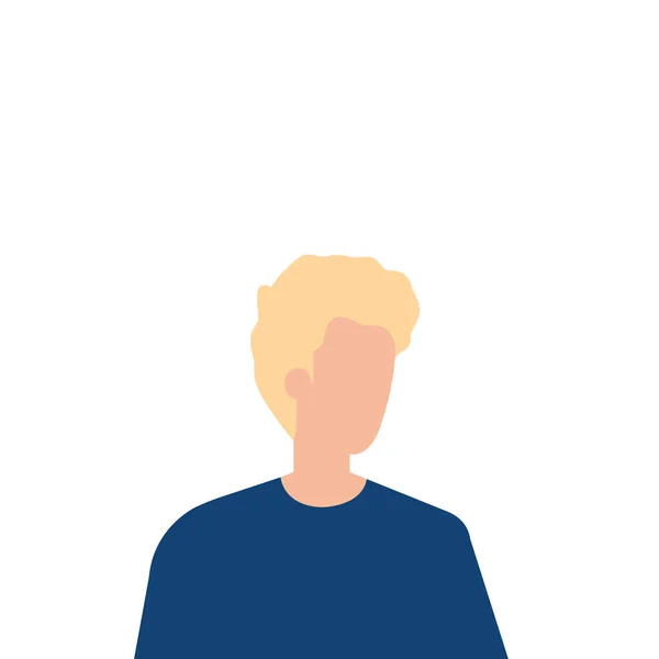 Mladý muž s blond vlasy postava ikona — Stockový vektor