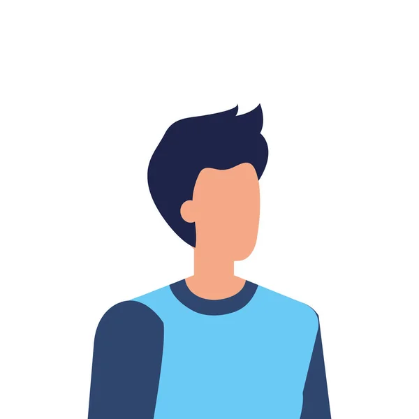 Young man avatar character icon — Stock Vector