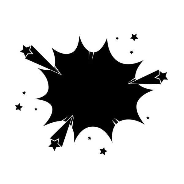 Σιλουέτα της έκρηξης με αστέρια ποπ τέχνη στυλ εικονίδιο — Διανυσματικό Αρχείο