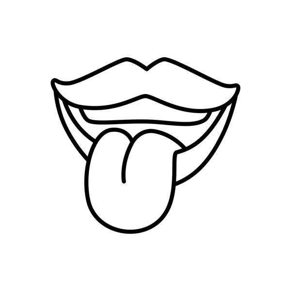 Сексуальный рот с языком из поп-арт стиль икона — стоковый вектор