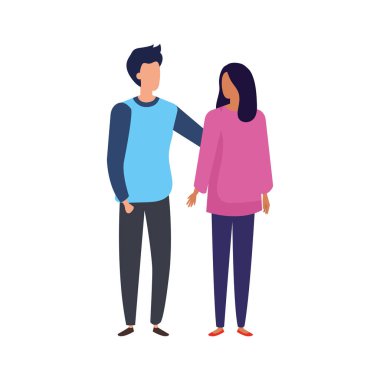 Genç çift Avatar karakter simgeleri