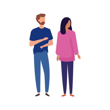 Genç çift Avatar karakter simgeleri