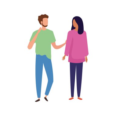 Genç çift Avatar karakter simgeleri