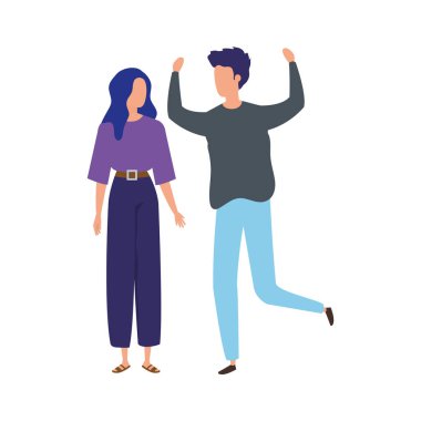 Genç çift Avatar karakter simgeleri