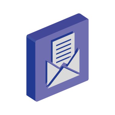 Zarf e- posta simgesi izole edilmiş düğme