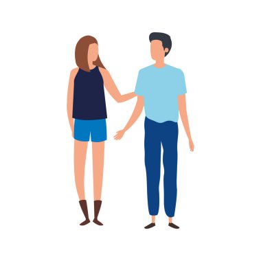 Genç çift Avatar karakter simgeleri