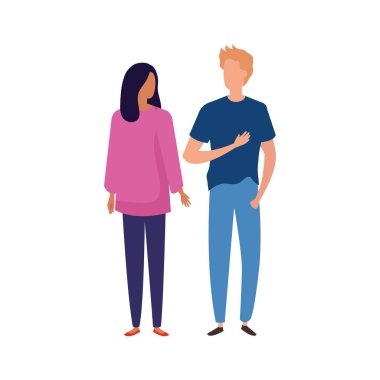 Genç çift Avatar karakter simgeleri
