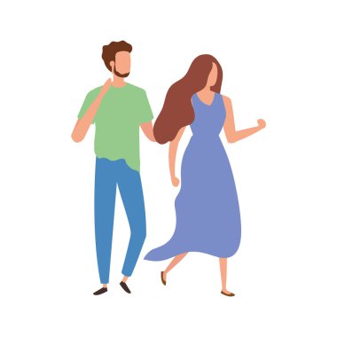 Genç çift Avatar karakter simgeleri