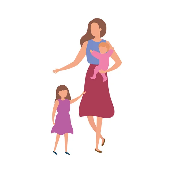 Mère avec fils personnages avatar — Image vectorielle
