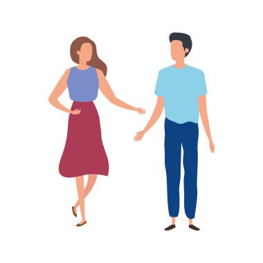 Genç çift Avatar karakter simgeleri