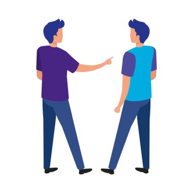 Geri genç erkekler Avatar karakter simgesi