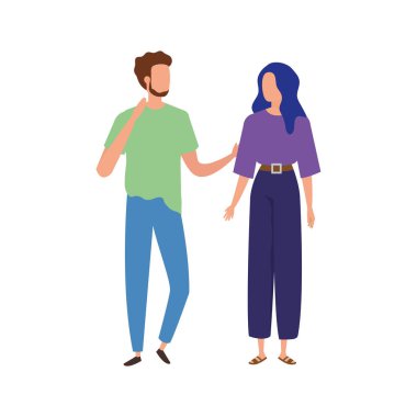 Genç çift Avatar karakter simgeleri