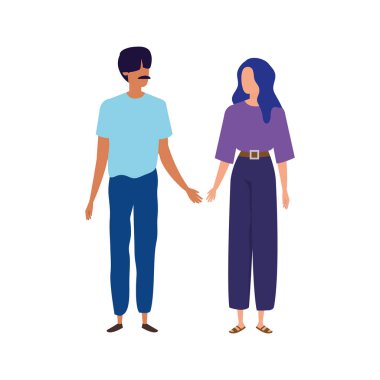 Genç çift Avatar karakter simgeleri