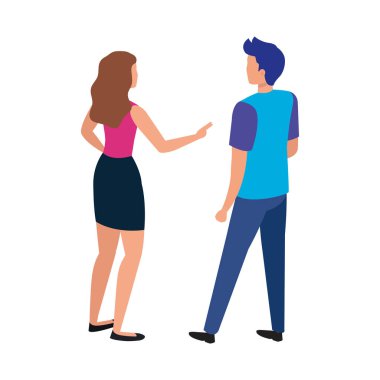 Geri genç çift izole simge