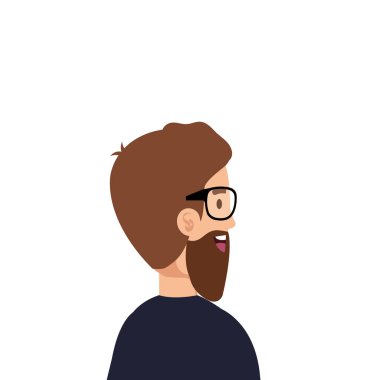 Sakallı ve gözlüklü genç adam Avatar karakteri