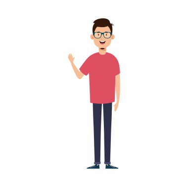 Gözlüklü genç adam Avatar karakter simgesi