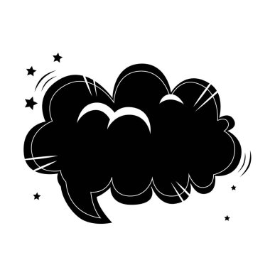 Konuşma baloncuğunun silueti pop sanat tarzı