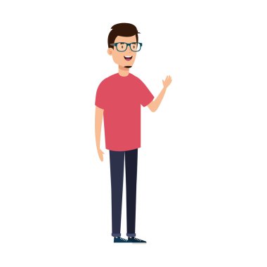 Gözlüklü genç adam Avatar karakter simgesi