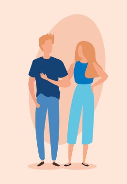 Genç çift Avatar karakter simgeleri