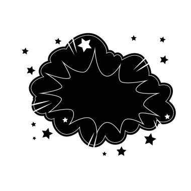 Patlamalı bulut silueti pop sanat simgesi