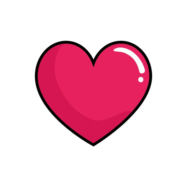 Coração amor pop ícone estilo de arte — Vetor de Stock