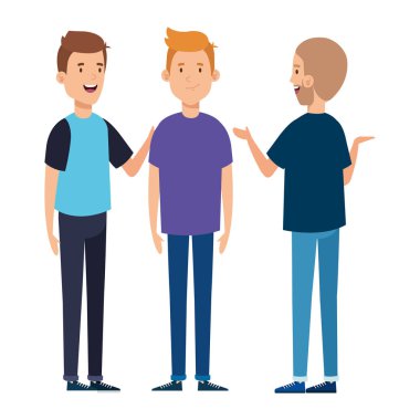 bir grup genç erkek Avatar karakter simgesi