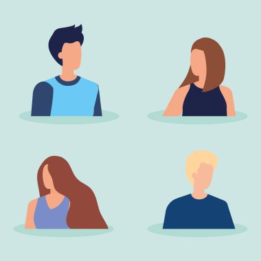 bir grup genç karakter