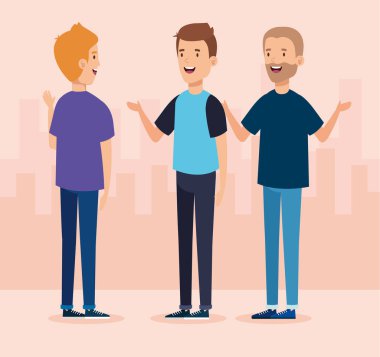 bir grup genç erkek karakter