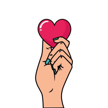 Kalp pop sanatıyla el.