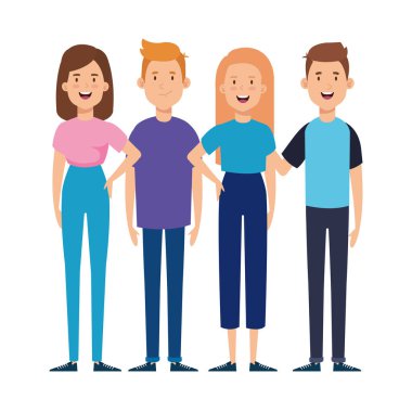 bir grup genç insan Avatar karakterleri
