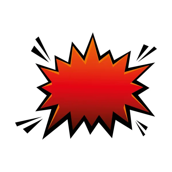 Explosion rote Farbe Pop Art Stil-Ikone — Stockvektor