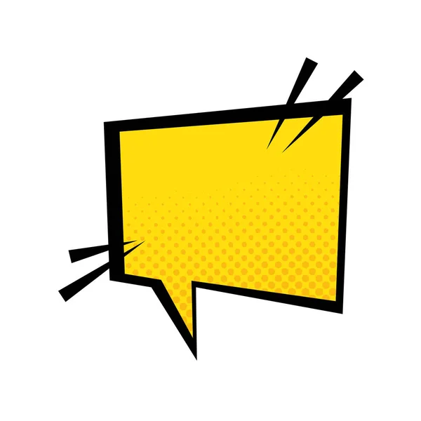 Discorso bolla giallo colore pop art style — Vettoriale Stock